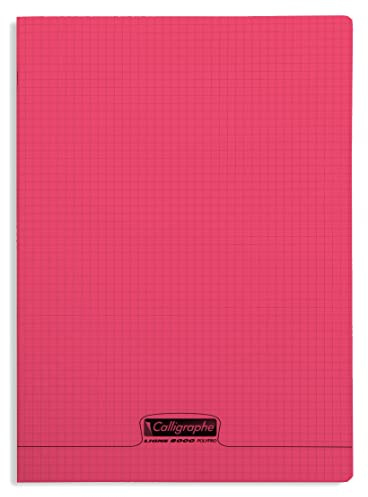 Clairefontaine 8000 polypro skolhäfte, plast-enkelband, 96 sidor, 90 g, 24 x 32 cm röd