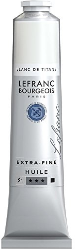 Lefranc Bourgeois 405155 extra feine Ölfarbe in Künstlerqualität aus hochwertigen Pigmenten, lebendige Farben, hohe Lichtechtheit, 200ml Tube - Titanweiss