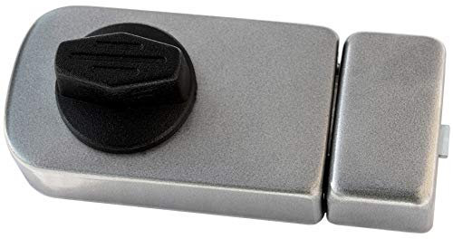 Cerradura adicional para puerta, cerradura adicional 50/60, cilindro exterior, cerradura marrón (gris 60 sin cilindro)