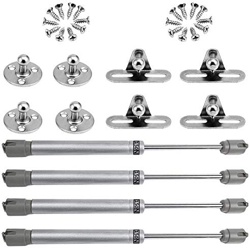 Vérin à Gaz, FANDE 4PCS 150N Vérins Meuble Hydraulique Ressort Amortisseurs à Gaz Bras Pneumatique pour Levage de Porte Armoire Meuble Cuisine Amortisseur charniè