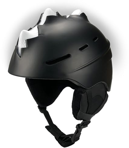 Crazy Safety Black Bone Spike - Casco de snowboard y esquí para niños y adolescentes, casco multideportivo ajustable, talla M (58-61 cm)