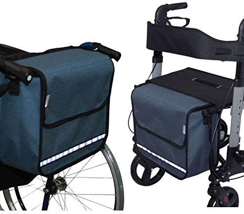SENIORI Rollator/Rollstuhl Tasche Rollatortasche Rollstuhltasche Universal (5. Blau)