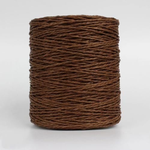 Filo di rafia naturale, filo di carta, per lavori artigianali, uncinetto, estivi, cappelli, borse, cesti, per decorazioni fai da te e confezioni regalo (280 m, marrone scuro)