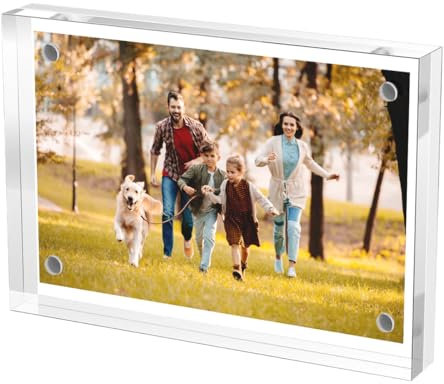 Transparente Magnetische Bilderrahmen,10x15cm Acryl Bilderrahmen,Klarer Doppelseitiger Acryl Fotorahmen,Transparent Rahmenloser Bilderrahmen,Magnetischer Durchsichtig Fotorahmen für Bilder,Postkarten