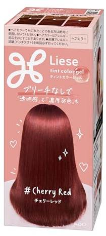 Liese Tinte de gel de color cremoso, color rojo cereza, color rojo japonés, sombra vibrante de larga duración con acabado brillante y suave | Kao Japón