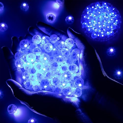 GoldRock Globos LED 100pcs Mini Luces LED Globos Luminosos Globos LED Globos LED Azul para Cumpleaños Boda Halloween Navidad Carnaval Fiesta