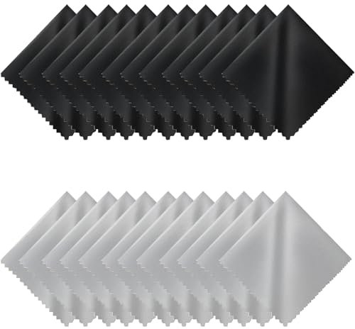 GUTERTOP 24 Stück Brillenputztuch Groß, Brillenputztücher Mikrofaser, Mikrofasertuch Brille für Kamera, Objektiv, Brillen, Bildschirme, Tablet (15 X 18 cm)