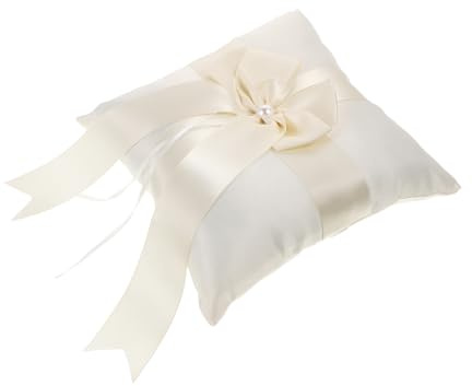 PRETYZOOM Cojín Para Anillos De Boda Con Lazo Decorativo Almohada Floral Para Ceremonia Soporte Elegante Para Porta Anillos De Boda y Compromisos
