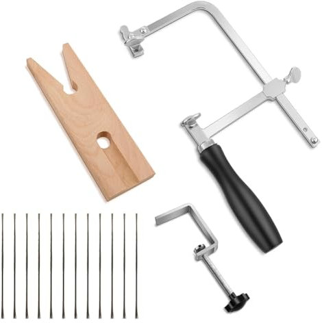 Jrifedptry 3 in 1 Set professionale di sega per gioiellieri con telaio per sega regolabile Set di strumenti per gioielli precisi in legno e metallo fai da te
