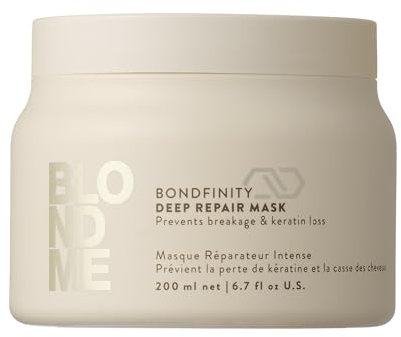 Schwarzkopf Professional BLONDME Bondfinity Deep Repair Mask Haarmaske Stärkende Haarpflege Schafft Bindungen Glättet Und Schützt Poröses Haar Hydratisierend Und Weichmachend 200 ml