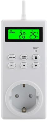 mophrati Thermostat à Prise Intelligente PC Thermostats réinitialisables alimentés par Batterie Rétroéclairage