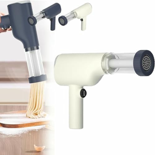 Machine à pâtes électrique portable 6 en 1 avec moules et coupe-pâte, presse automatique pour ramen frais, spaghettis et pâtes faites maison, facile à utiliser