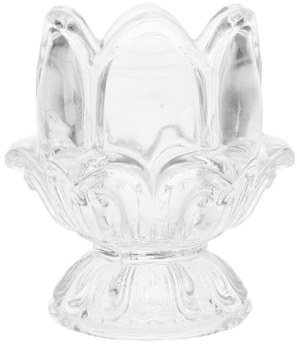 INOOMP Caja de Palillos de Loto de Vidrio Transparente, Soporte Elegante Base Estable y Diseño Compacto para Escritorio y Mesa de Comedor, 2 Piezas
