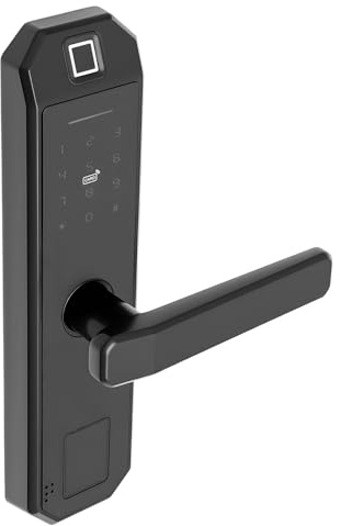 PBTERDTF Türschloss Intelligentes Schloss Fingerabdruck mit Griff Touch Smart Digitalen Code Türschloss für Haus Hotel Wohngebäude Fingerabdruck/Karte/Schlüssel/Code-Entriegelung