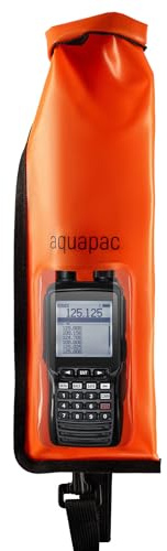 Custodia impermeabile Aquapac Stormproof per radio VHF | Custodia portatile impermeabile IPX6 con tracolla per walkie-talkie - Arancione