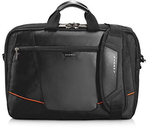 Everki Flight Briefcase – Laptoptasche für Notebooks bis 16 Zoll (40,6 cm) mit Akten- und Zubehör-Fach, Trolley-Lasche und weiteren hochwertigen Funktionen, Schwarz