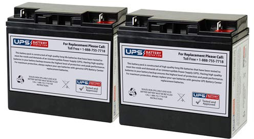 Set of 2 - Compatible Replacement for DEWALT/Black & Decker 90508011 Battery - 2X 12V, 18Ah, 18000mAh, NB Terminal, AGM, SLA