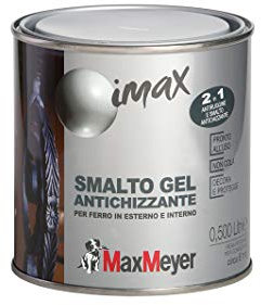 MaxMeyer Smalto ferro antiruggine a Solvente Antichizzante GRIGIO GRANA FINE 0,5 L