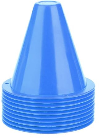 Broco Training Cones, 10-Pack Football Cones for Sports Training, Bright Color Durable PE Soccer Cones, Stable Flat Bottom Stackable Agility Markers for Practice Drills