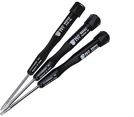 Uacen Set aus 3 Kreuzschlitz Schraubendrehern PH0 PH00 PH000 Präzisionsschraubendreher, Modellbau, Feinmechanik, mit Drehkappe