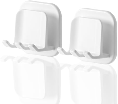 ZDZBLX 2 Stück Zahnbürstenhalter Wand Zahnputzbecherhalter Ohne Bohren, Wasserdicht Toothbrush Holder Selbstklebend Elektrische Zahnbürste Halterung, für Wand Zum Aufhängen Badezimmer Küche Wohnzimmer