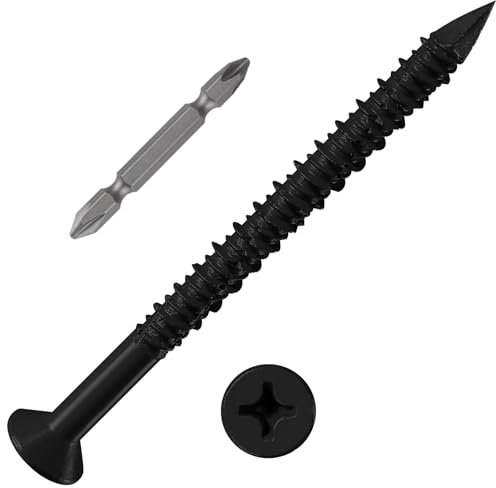 WenSilon Viti di ancoraggio per calcestruzzo nero a testa piatta per ancoraggio a muratura, blocco o stucco per mattoni, 30 pezzi