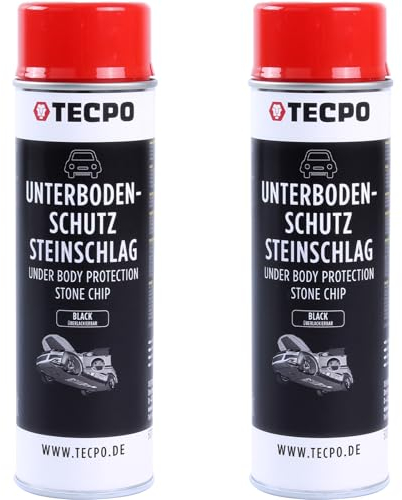 TECPO 2 protezioni sottoscocca verniciabili, colore nero, 500 ml