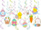 16 Pezzi Decorazione a Spirale di Pasqua, Coniglio Uovo di Pasqua Decorazioni a Spirale, Decorazioni Spirali Pasqua Stelle Filanti, Decorazioni Pasquali da Appendere per Soffitto Ufficio Casa Parete