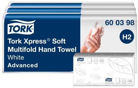 Essuie-mains pliage enchevêtré Tork H2 Advanced doux - Carton de 3780