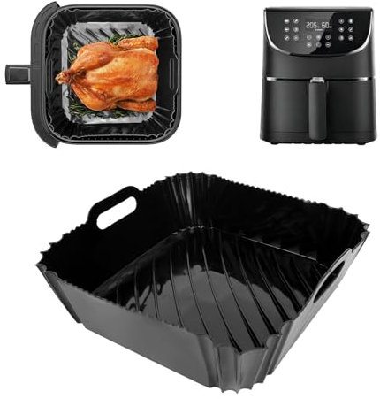 Silicone Air Fryer Liner for COSORI Air Fryer 5.5L Capacity, Large Dual Silicone Airfryer Accessories Silicone Liners für COSORI CP158-AF COSORI Air Fryer TurboBlaze, 6L CAF-DC602-KUS