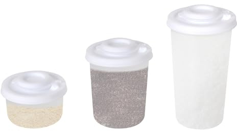 Marjoramy 3 stycken små salt och pepparströare för resor, mini saltströare i olika storlekar för resor med lock för restauranger, kök, camping och grill utomhus (vit)