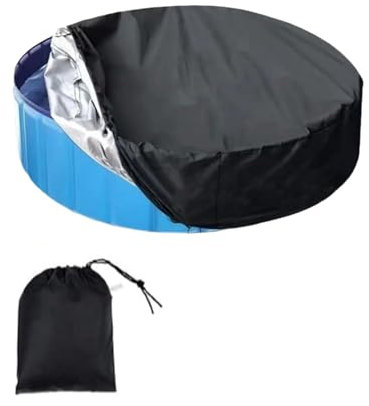 Copertura pieghevole per piscina all'aperto, 160 x 30 cm, rotonda, per soluzioni resistenti ai raggi UV, ideale per piscine per cani/vasche idromassaggio/vasche gonfiabili per bambini, antipolvere e
