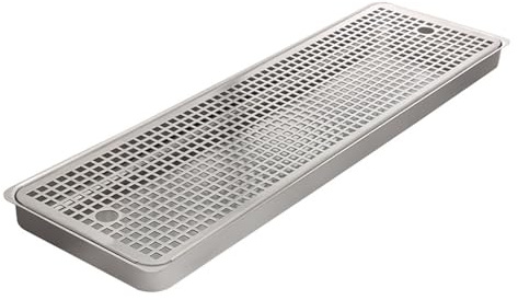 Plateau d'égouttage de bière en acier inoxydable de 60 cm - Plateau récupérateur amovible pour bar rectangulaire Kegerator - Parfait pour les tours de bière et le séchage de la vaisselle.