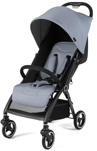 COSTWAY Baby Pushchair, One Hand Foldable Toddler Stroller with Adjustable Backrest & Canopy, 5-Point Harness, Storage Basket, Lightweight Travel Pram for Infants 0-36 Months (Light Grey)