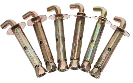 Lurrose Lot de 3 Sets de Crochets Fixation Chauffe-eau Électrique 6 Boulons D'expansion Longue Durée en Fer Antirouille, Ancrages Muraux Robustes pour Béton, Kit Montage Mural