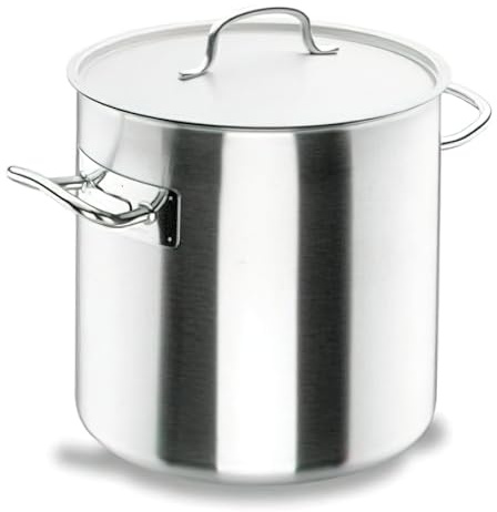 LACOR 50120 Olla Alta Acero Inoxidable, Incluye Tapa, Apta para todo tipo de Cocinas, Acabado Mate, Plata, 20 Ø(cm), 6.20 l