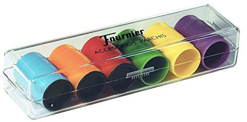 Fournier-130012256 Accesorios Parchis en Caja de plástico, Multicolor, único (521716)