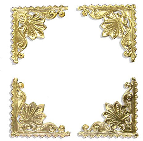 Kunze A060064011 Zierecke, 8 Stück, Geprägtes Papier, Gold, 8 x 9 x 0.05 cm