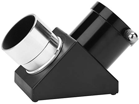EBTOOLS 1,25 in 90 Grad Diagonaladapter zum Aufrichten von Bildprisma Zenith Spiegel für Teleskope (Schwarz-Silber)