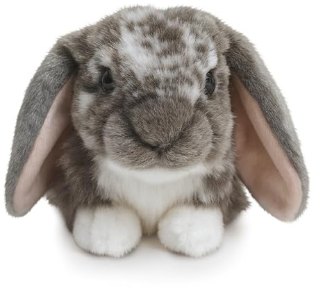 Living Nature Graues holländisches Lop Eared Hase Stofftier Plüschtier | Flauschiges Kaninchen Tier | Stofftier Geschenk für Kinder | Jungen und Mädchen Stoffpuppe | Naturli Umweltfreundliche Plushies