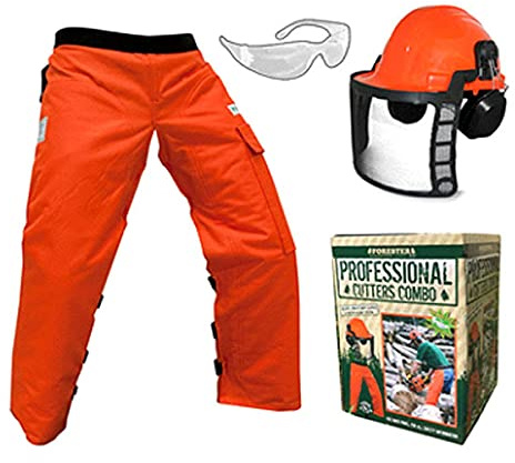 Forester OEM Arborist Forestry Professional Cutter's Combo Kit Chaps Helmet (37, Orange)