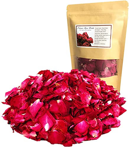 Natural Biodegradable Dried Rose Petals 1.75oz/50g Real Flower Petals Confetti for Bath Spa Wedding DIY Crafts