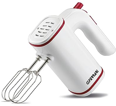 G3 Ferrari G20151 Sbattitore, 150 Watt, 5 Velocità, Fruste INOX, Accessori impastatori INOX, Bianco