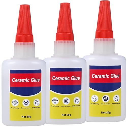 Cieex Super Glue Pegamento Fuerte para Metales, Vidrio y Cerámica, Pegamento Líquido Cianoacrilato 20 g x 3