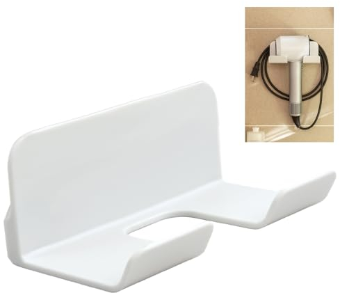 Versatile Hair Dryer Holder, No Drilling Needed, Wall Mountable Hairdryer Stand for Bathroom - Fit for Most Dryers