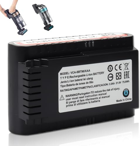 21.6V 3500mAh Li-ion Ersatz Akku Kompatibel mit Samsung Jet 75, Jet 75 Pet, Jet 75 Complete, Jet 90, Jet 90 Multi, Jet 90 Pet, Jet 90 Complete, VCA-SBT90/XAA Staubsauger Batterie