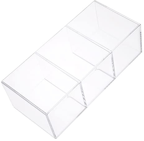 VICASKY Portapennelli Per Trucco Acrilico Trasparente 3 Scomparti Contenitore Per Pennelli e Cosmetici Multiuso Sicuro Per Casa Ufficio Toletta