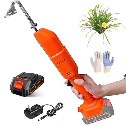 Zappette Elettrico, attrezzo da Giardino con Motore a 2500 Giri/min e Batteria al Litio Ricaricabile, attrezzo da Giardino Portatile per dissodare Il Terreno e diserbare 1- Battery
