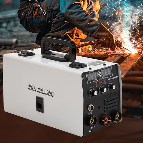 INMOZATA MIG Welder MIG/ARC/Lift TIG 3-in-1 Welding Machine 220V Gasless Inverter Welder, with Welding Gun, Flux Cored Wire, LED Display