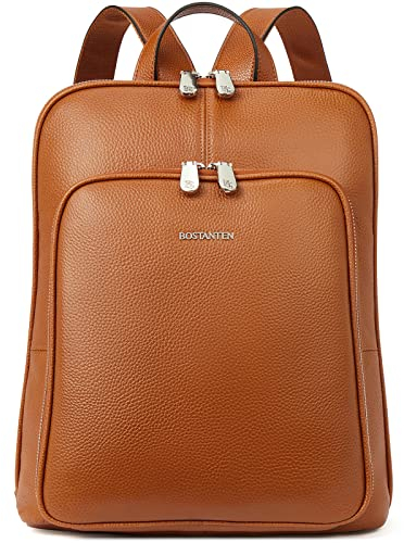 BOSTANTEN Leder Rucksack Damen Reiserucksack Tagesrucksack Casual Backpack Daypacks Braun